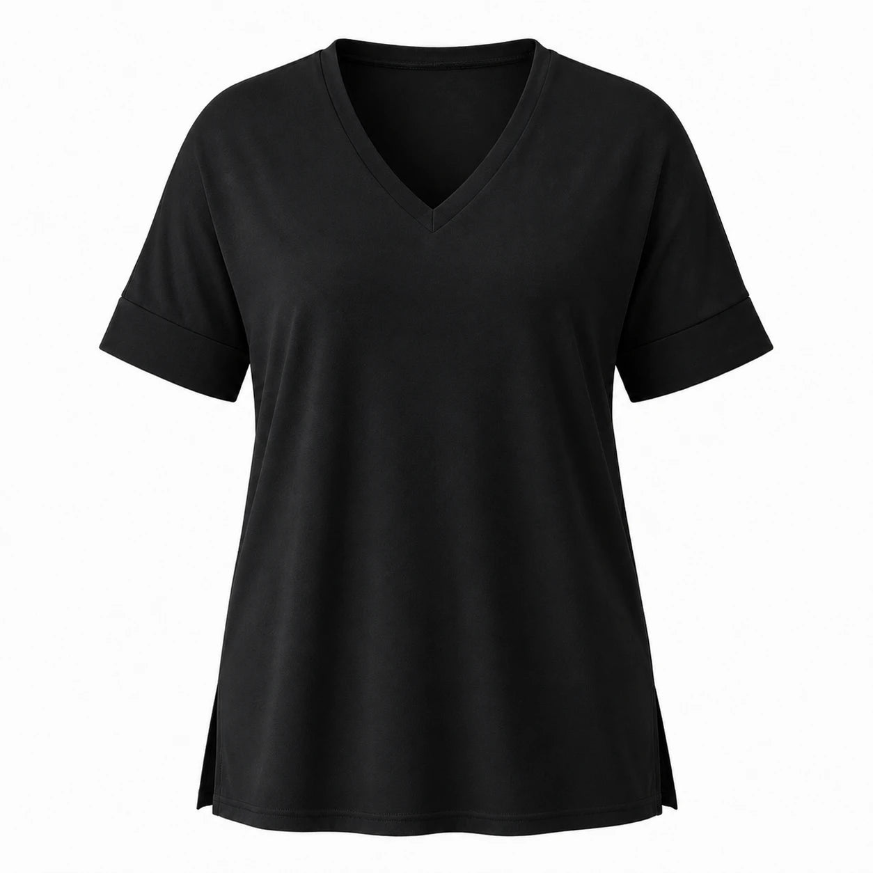 V-Neck Side Slit Tee WHD0606467