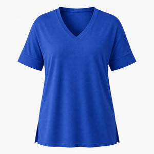 V-Neck Side Slit Tee WHD0606467