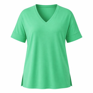 V-Neck Side Slit Tee WHD0606467