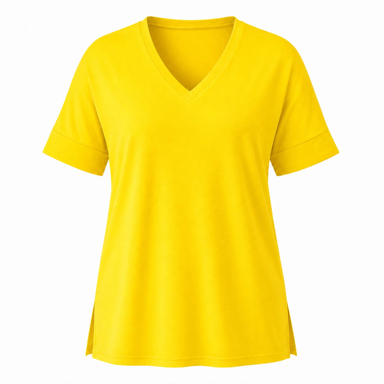 V-Neck Side Slit Tee WHD0606467