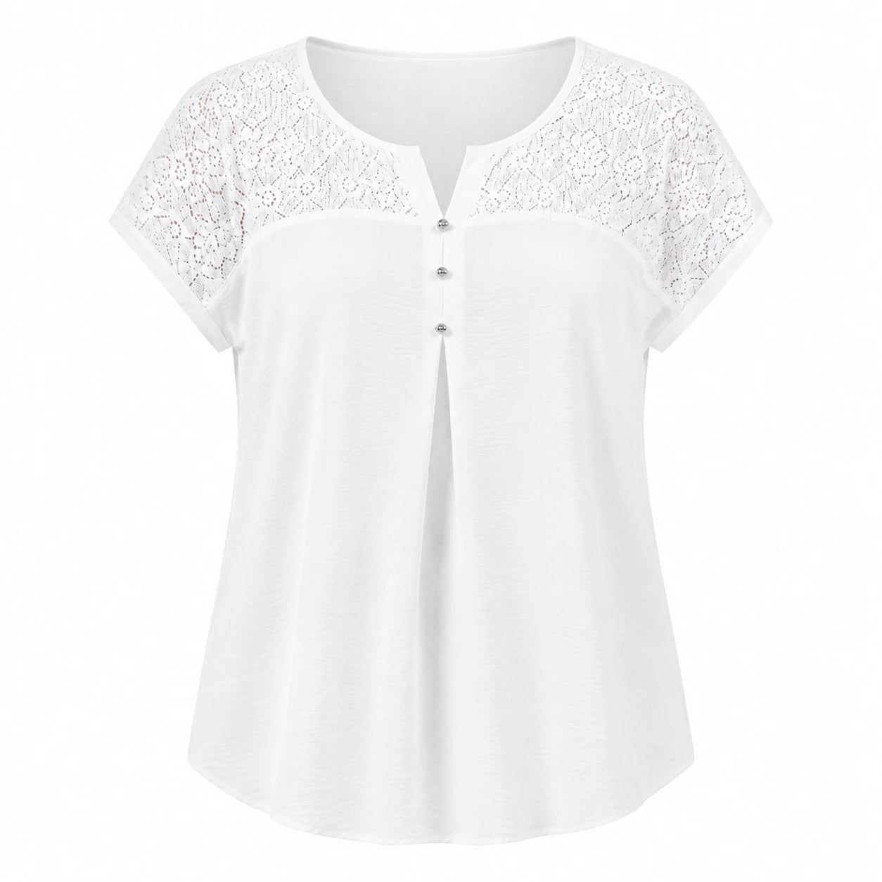 Lace Yoke Button Top WHD0606471