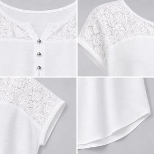 Lace Yoke Button Top WHD0606471