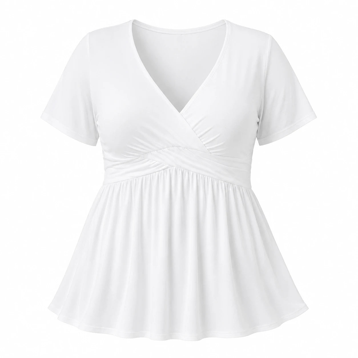 Surplice Peplum Tunic Top WHD0606474