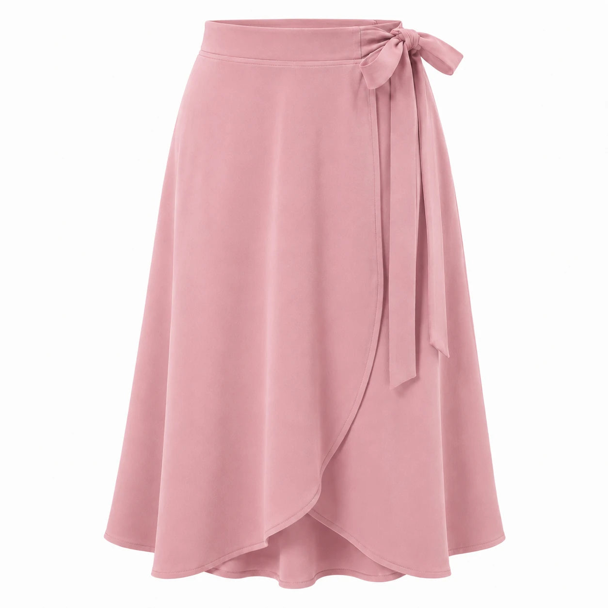 Tie-Waist Wrap Midi Skirt WHD0606478