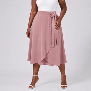 Tie-Waist Wrap Midi Skirt WHD0606478