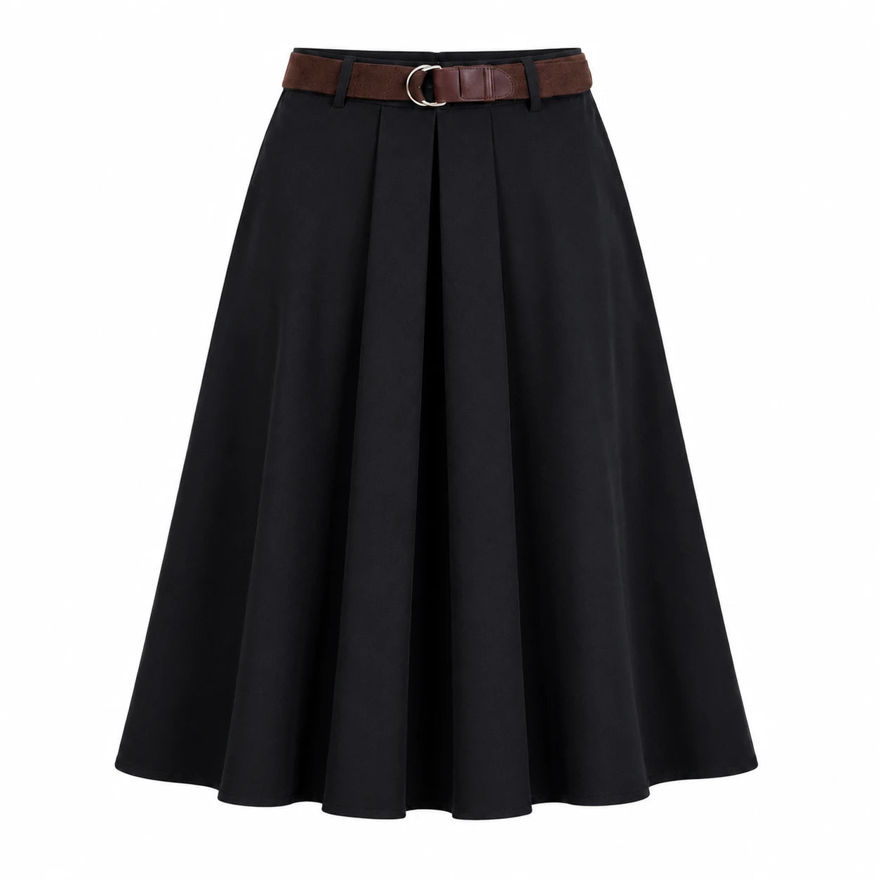Belted Pleated Midi Skirt WHD0606479