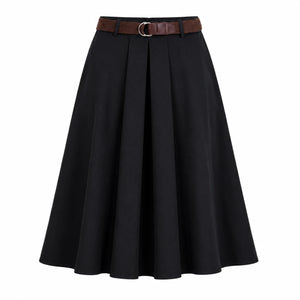 Belted Pleated Midi Skirt WHD0606479