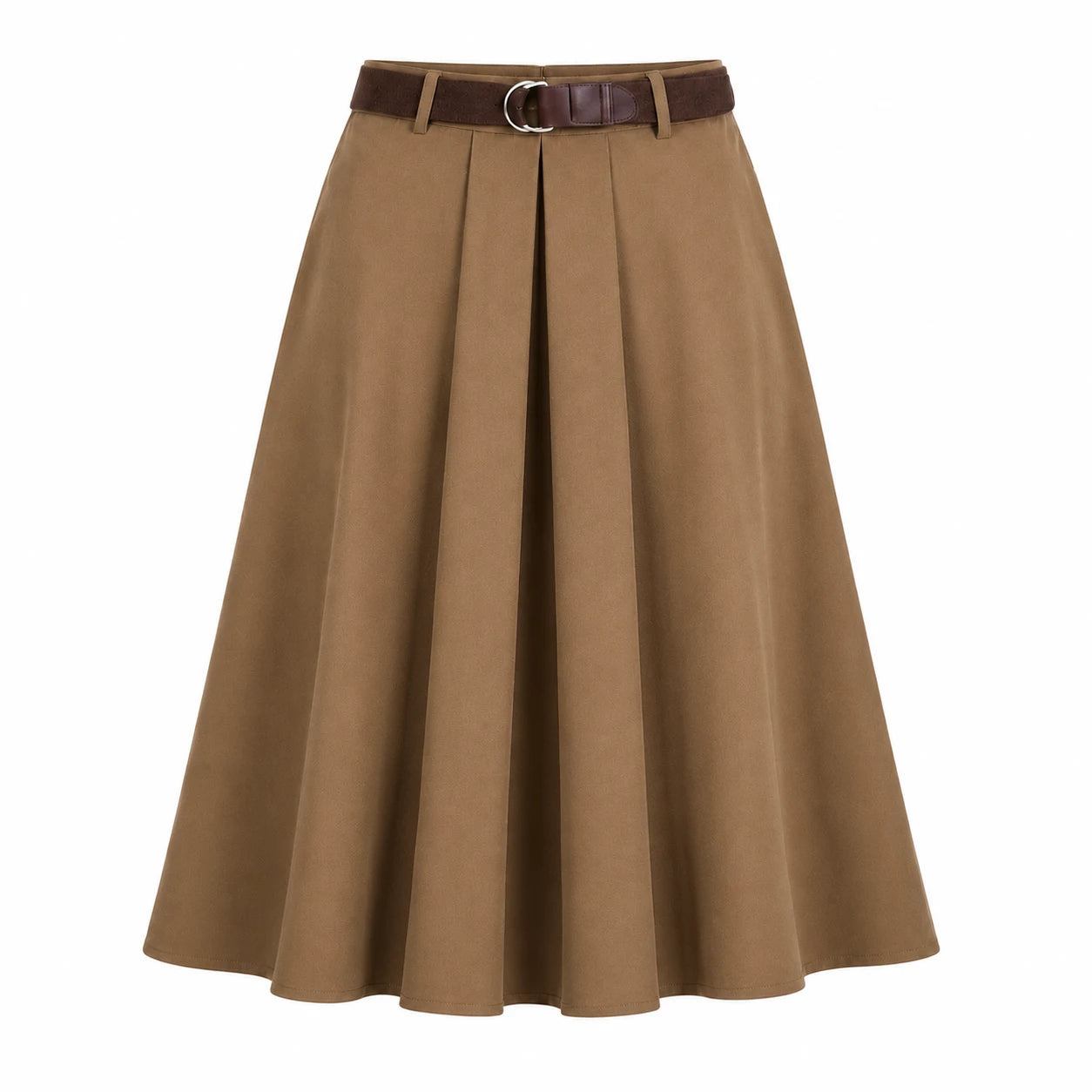 Belted Pleated Midi Skirt WHD0606479