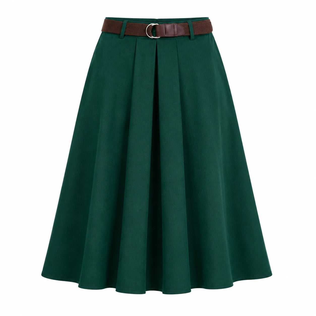 Belted Pleated Midi Skirt WHD0606479
