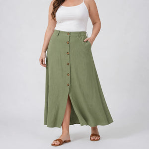 Button Front Maxi Skirt WHD0606480