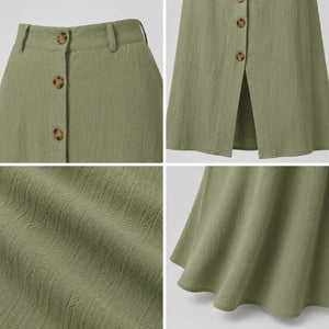 Button Front Maxi Skirt WHD0606480