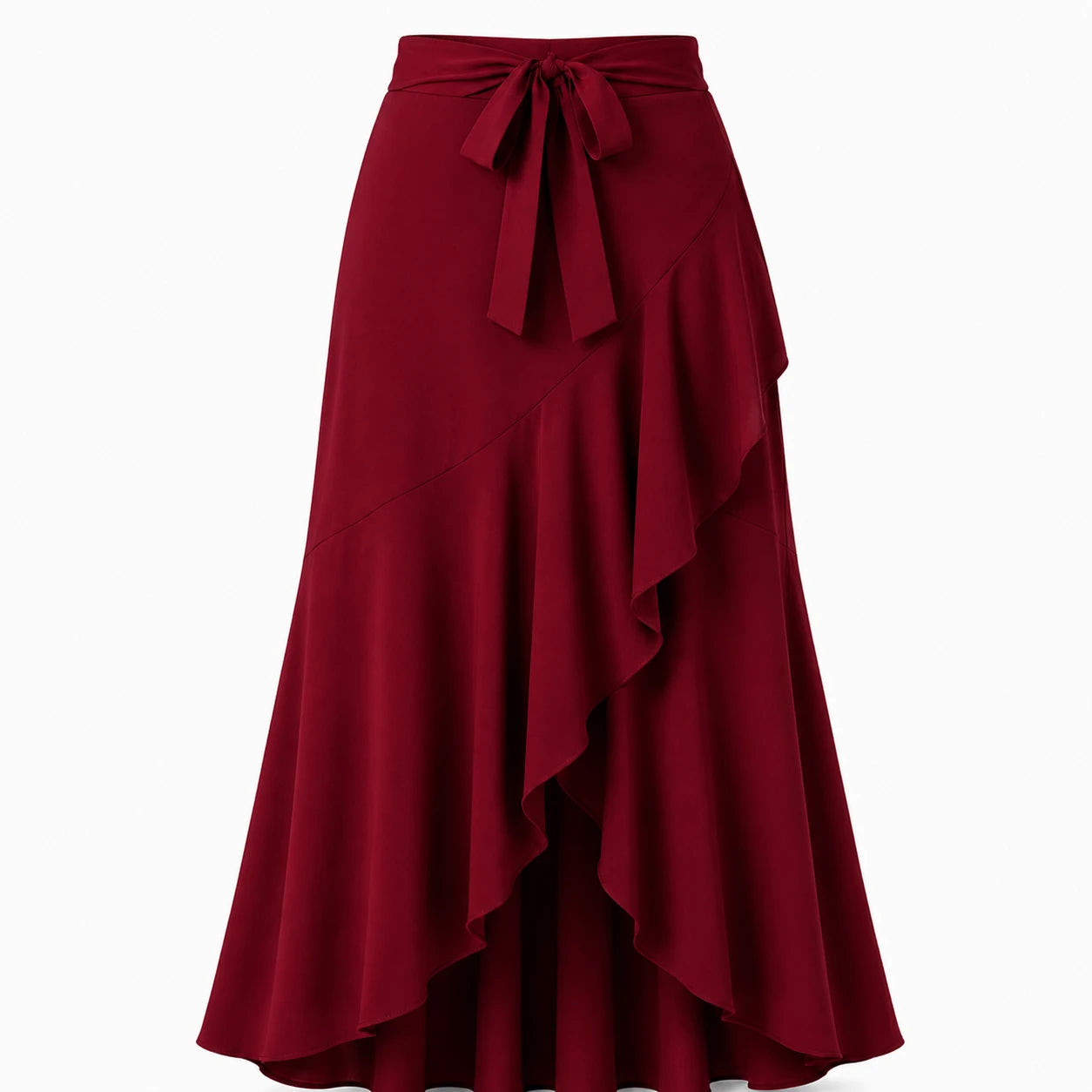 Ruffle Tie-Waist Maxi Skirt WHD0606481