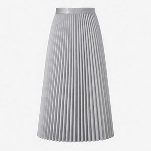 Pleated Elastic-Waist Midi Skirt WHD0606485