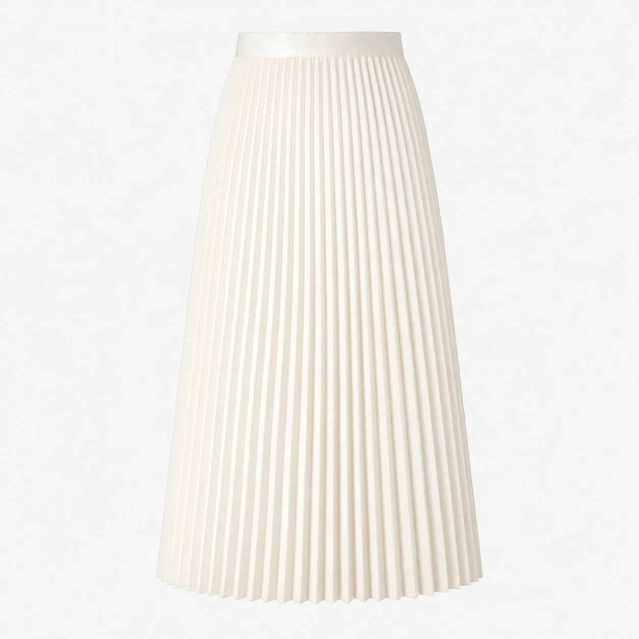 Pleated Elastic-Waist Midi Skirt WHD0606485