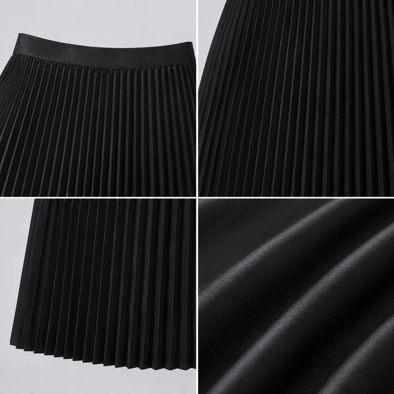 Pleated Elastic-Waist Midi Skirt WHD0606485