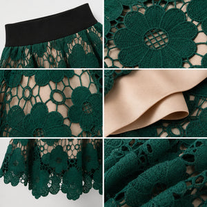 Floral Lace Midi Skirt WHD0606486
