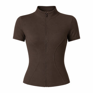 Mock Neck Zip Front Top WHD0606494-JYMW040