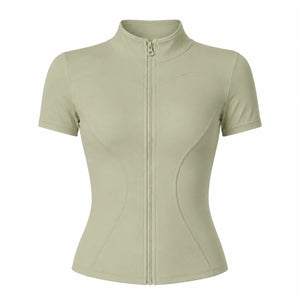 Mock Neck Zip Front Top WHD0606494-JYMW040