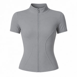 Mock Neck Zip Front Top WHD0606494-JYMW040