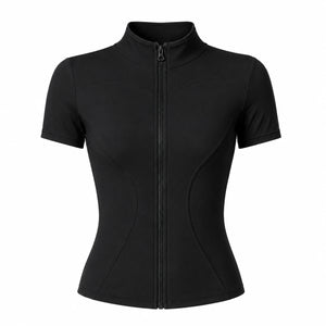 Mock Neck Zip Front Top WHD0606494-JYMW040