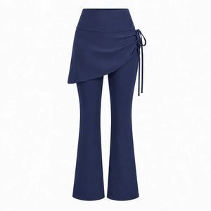 Ruched Skirted Flare Leggings WHD0606515-JYMK139