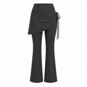 Ruched Skirted Flare Leggings WHD0606515-JYMK139