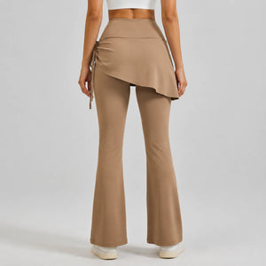 Ruched Skirted Flare Leggings WHD0606515-JYMK139