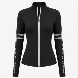 Printed Sleeve Zip Active Jacket WHD0606520-JYMW015