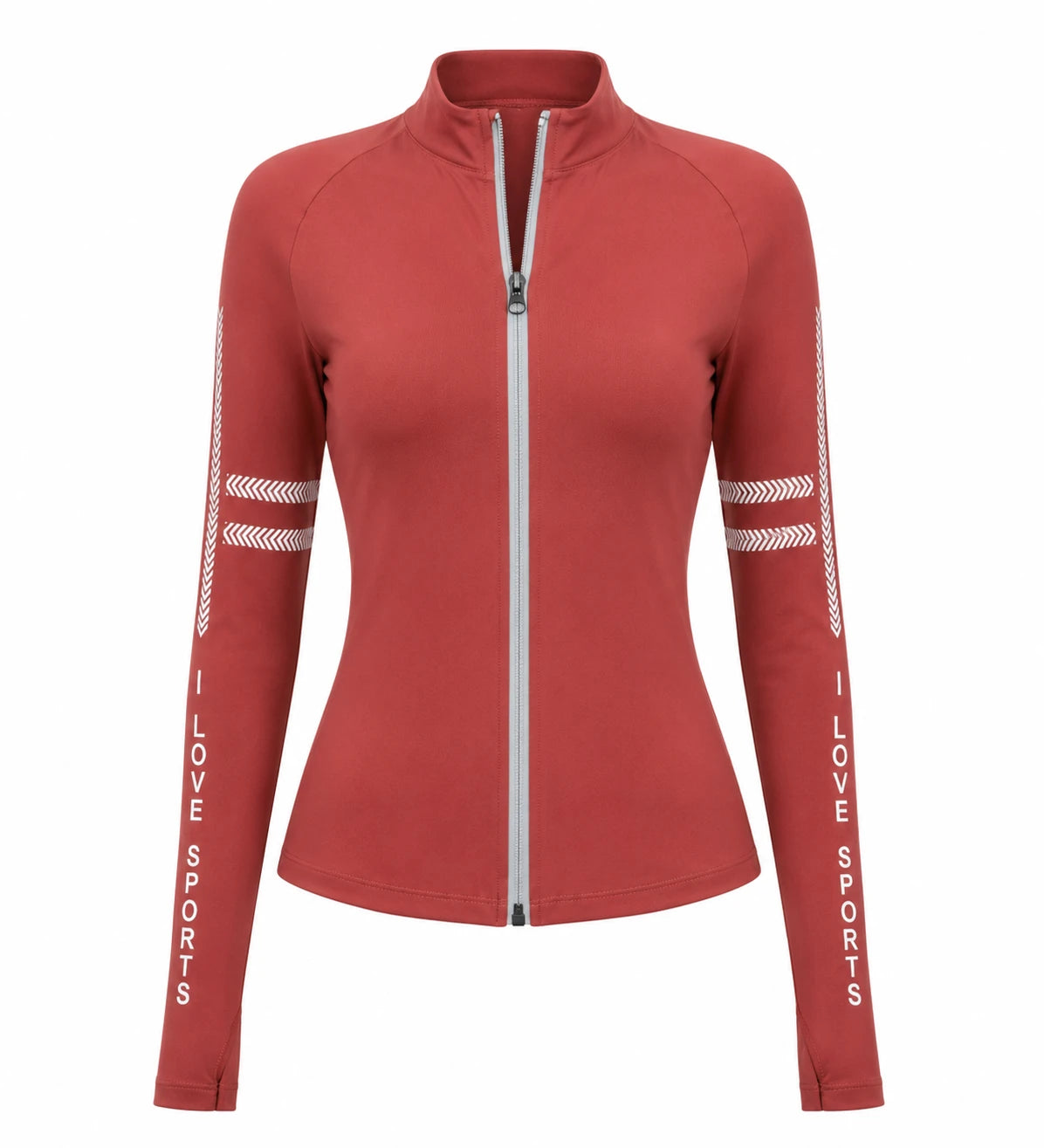 Printed Sleeve Zip Active Jacket WHD0606520-JYMW015