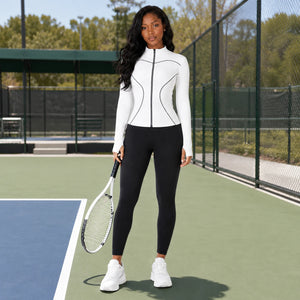 Contrast Piping Zip Jacket WHD0606521-JYMW060