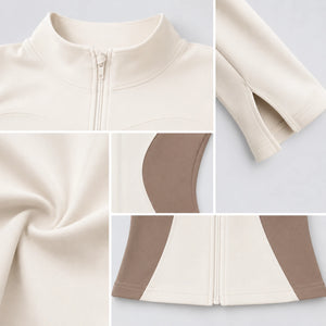 Color Block Zip Active Jacket WHD0606523-JYMW113