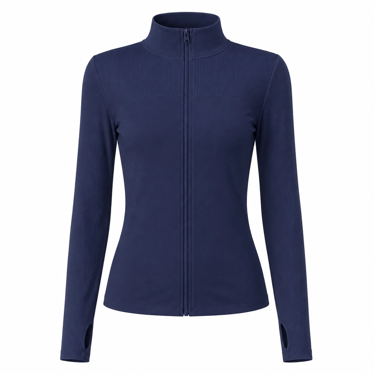 Ribbed Zip Mock Neck Top WHD0606525-JYMW117