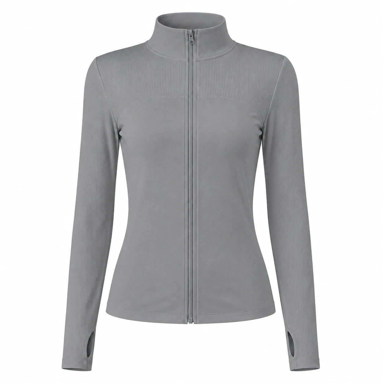 Ribbed Zip Mock Neck Top WHD0606525-JYMW117