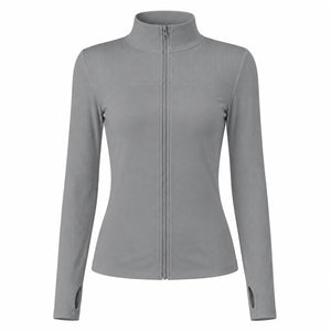 Ribbed Zip Mock Neck Top WHD0606525-JYMW117