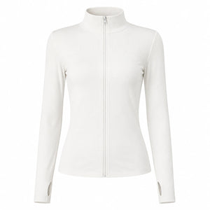 Ribbed Zip Mock Neck Top WHD0606525-JYMW117