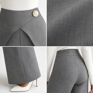 Wrap Waist Wide Leg Pants WHD0606537