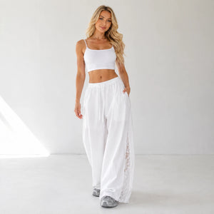 Crinkled Wide Leg Pants WHD0606538