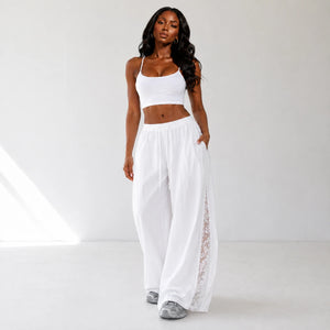 Crinkled Wide Leg Pants WHD0606538