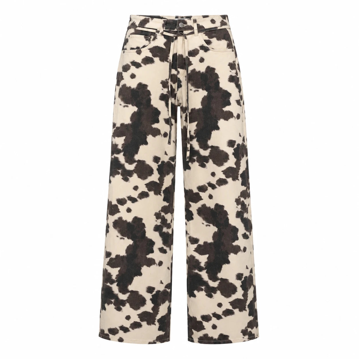 Cow Print Wide Leg Pants WHD0606542