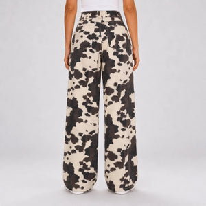 Cow Print Wide Leg Pants WHD0606542