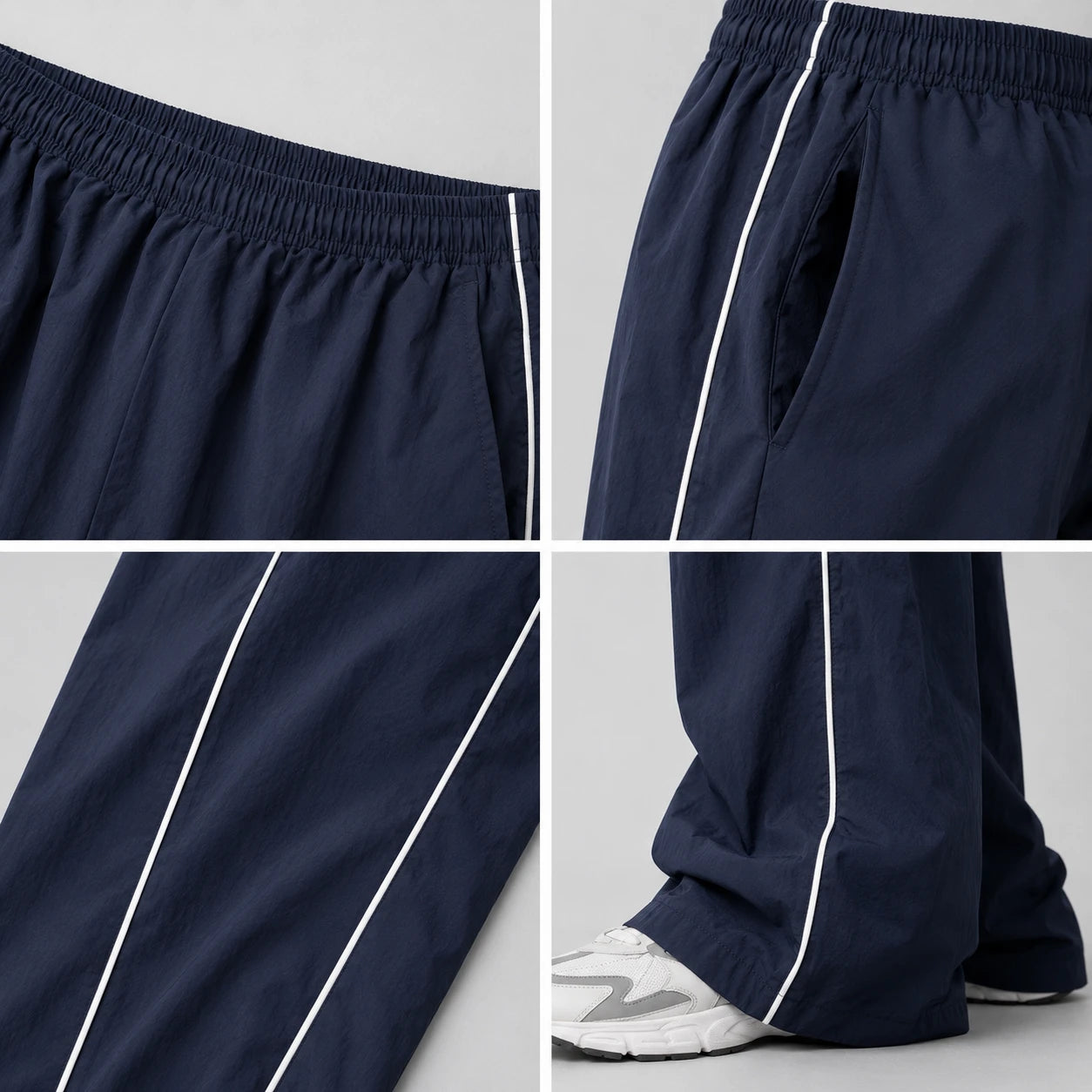 Piped Wide Leg Track Pants WHD0606543