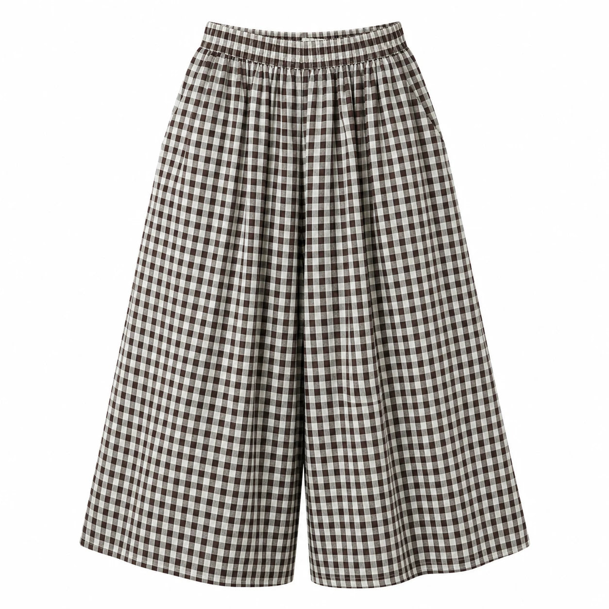Gingham Wide Leg Pants WHD0606544