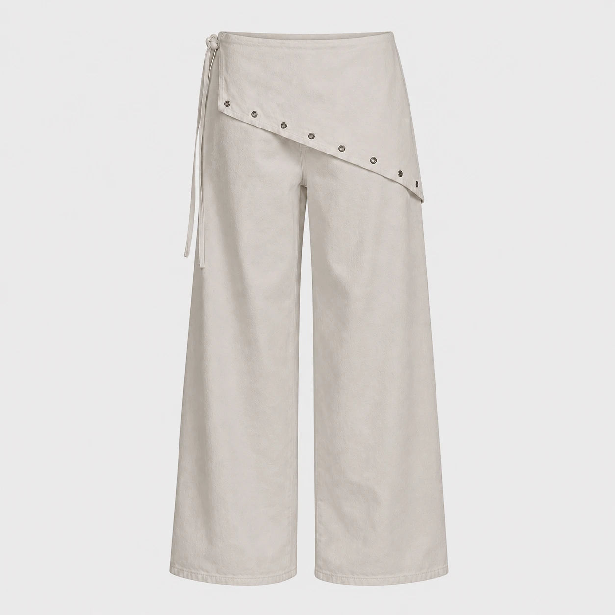 Asymmetric Grommet Wide Leg Pants WHD0606545