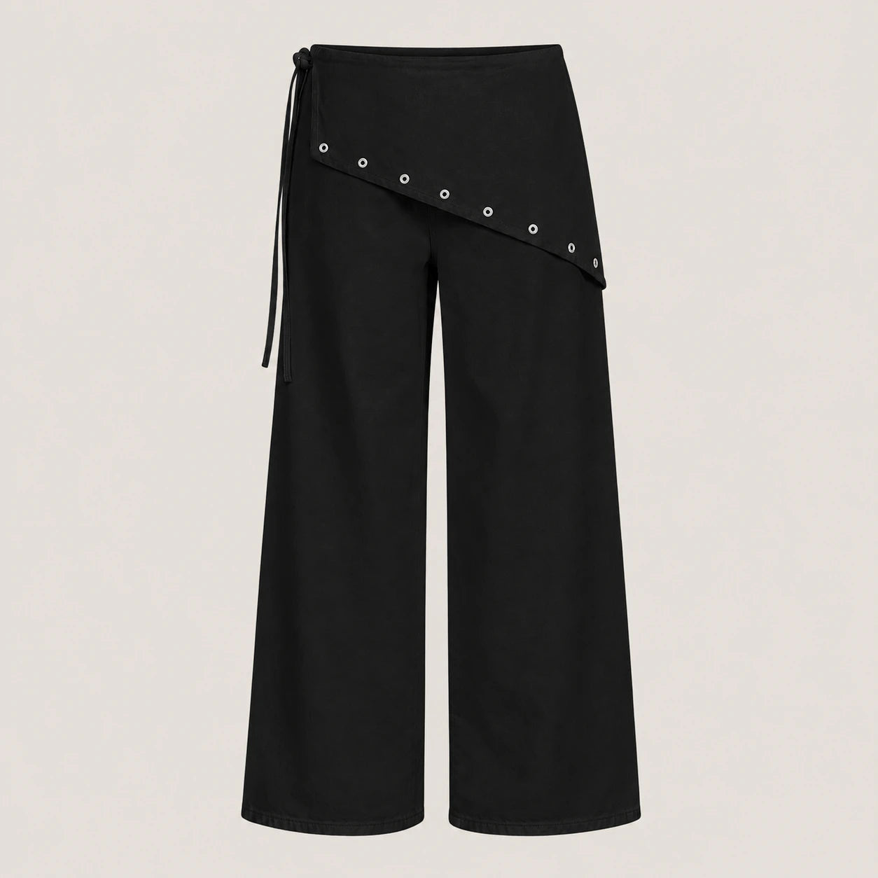 Asymmetric Grommet Wide Leg Pants WHD0606545