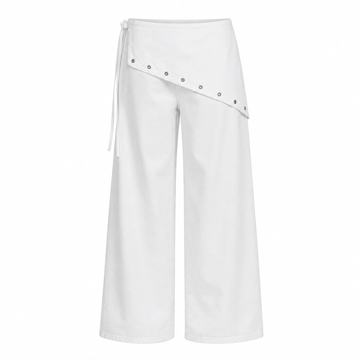 Asymmetric Grommet Wide Leg Pants WHD0606545