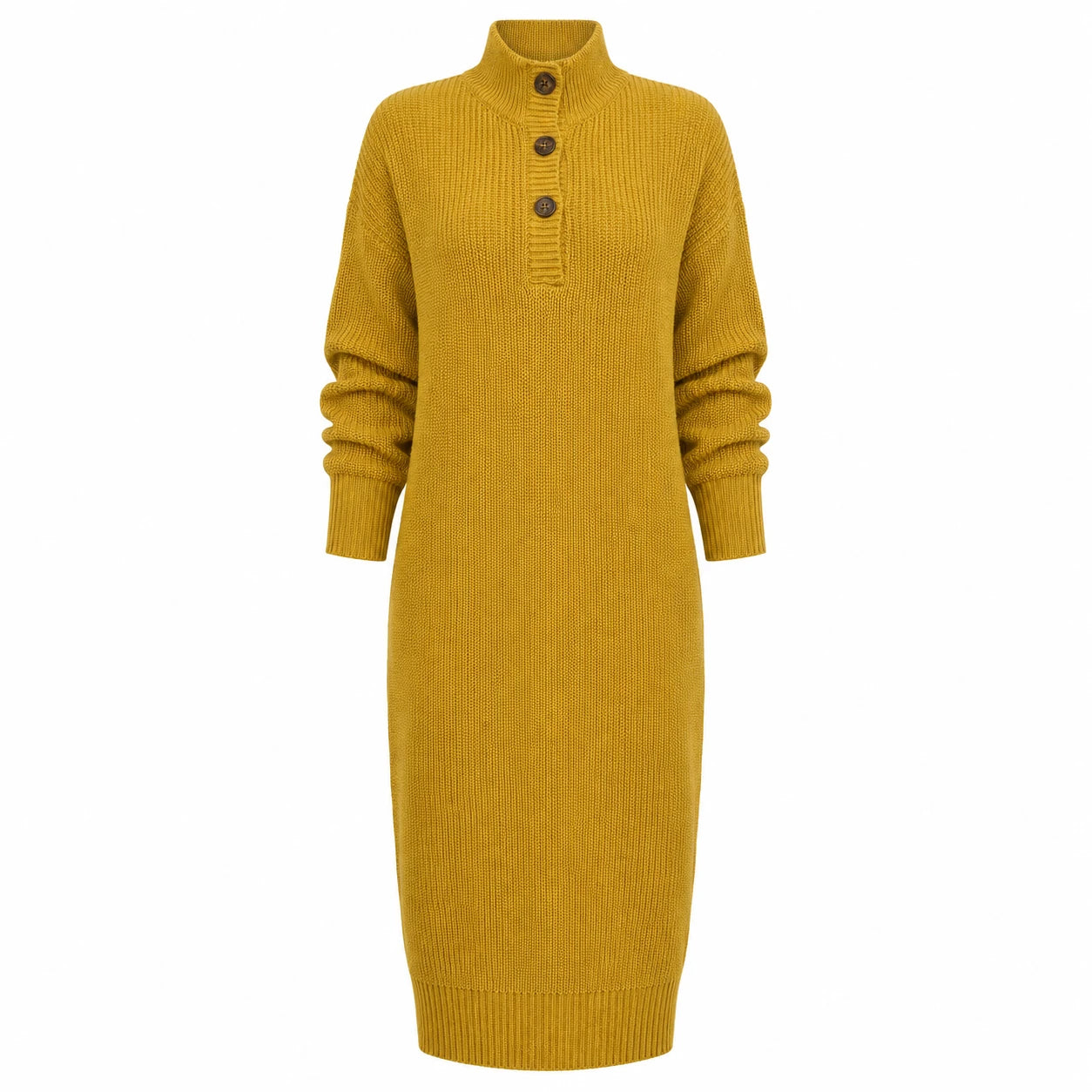 Button Collar Knit Dress WHD0606547