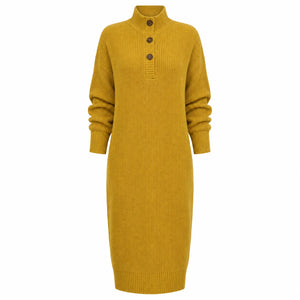 Button Collar Knit Dress WHD0606547