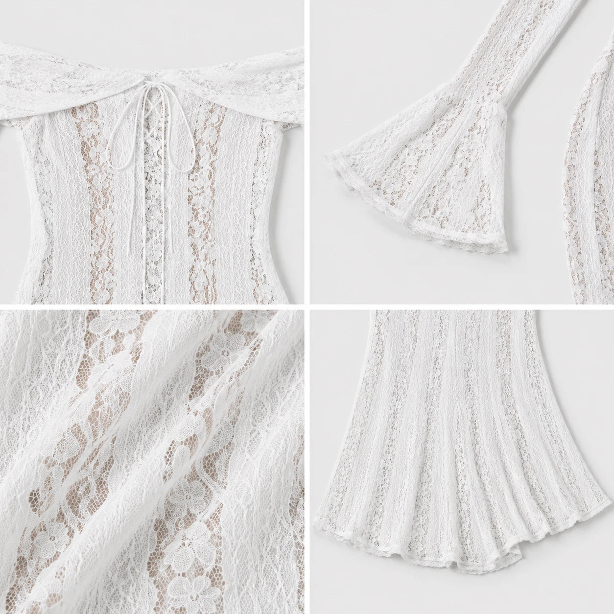Off-Shoulder Lace Maxi Dress WHD0606550