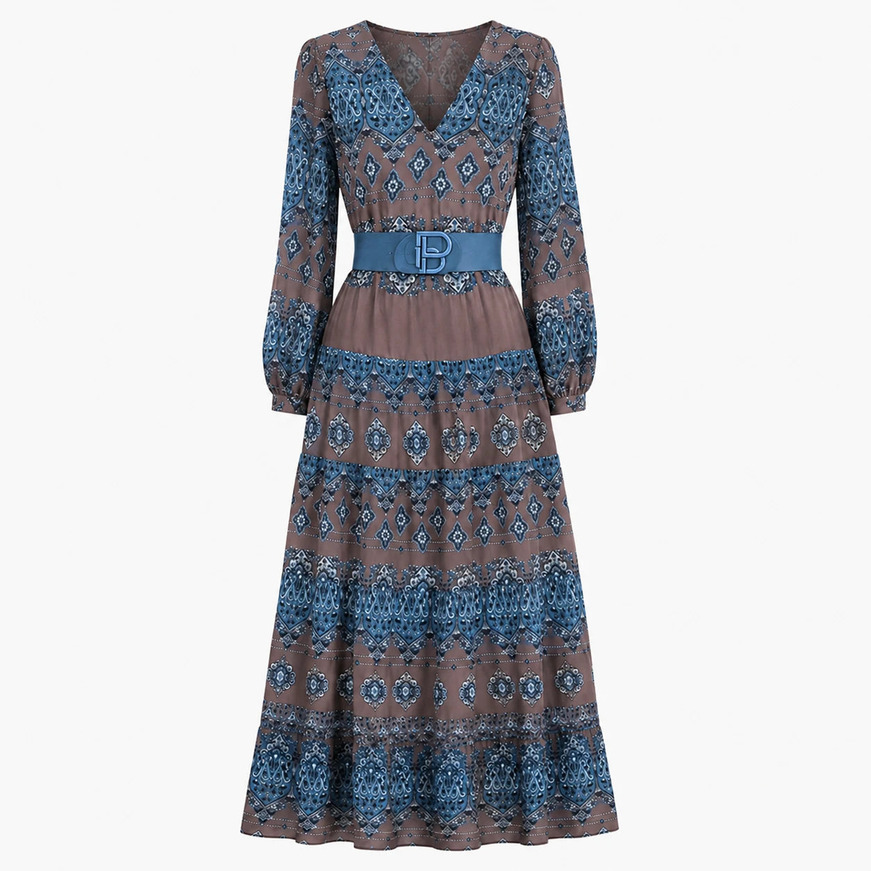 Paisley Belted Maxi Dress WHD0606552