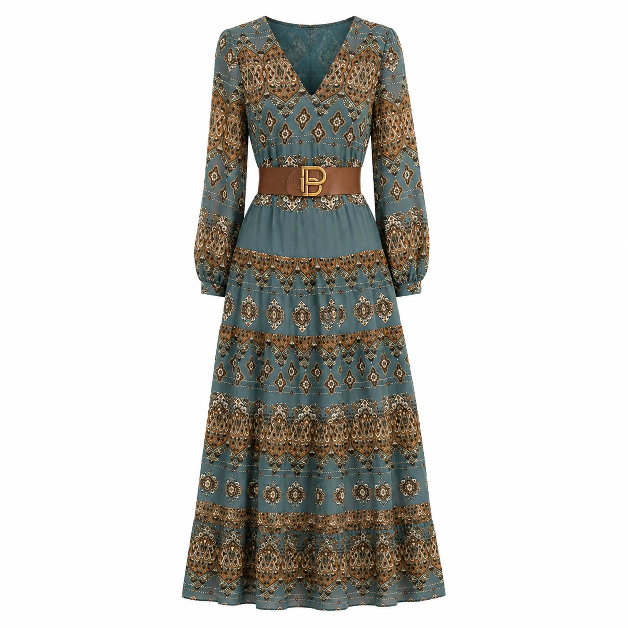 Paisley Belted Maxi Dress WHD0606552